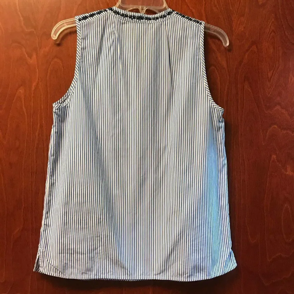 J. CREW embroidered peasant top Blue